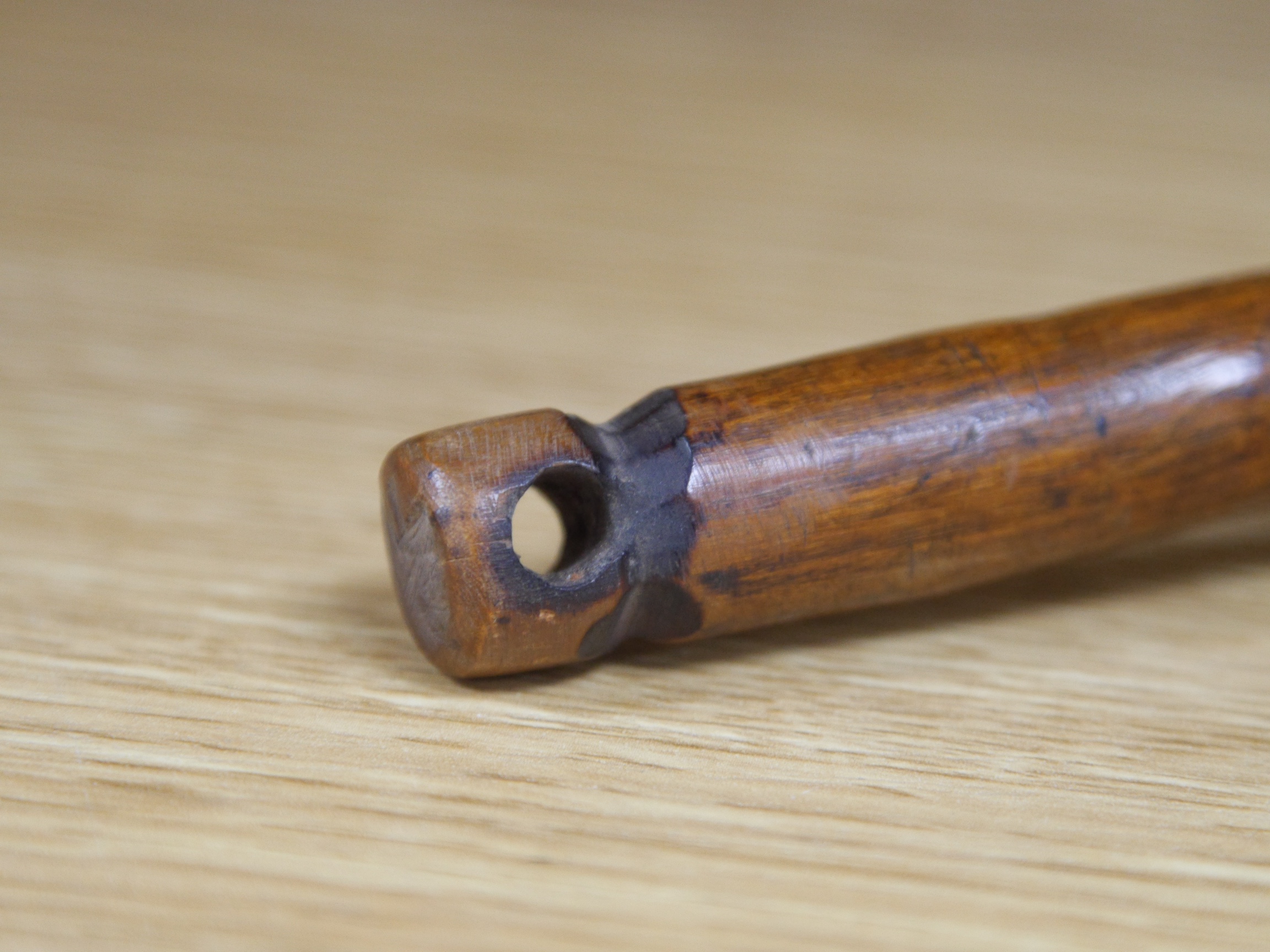 An African hardwood throwing club, Knobkerrie, 35cm in length. Condition - good